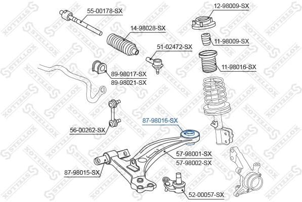 Mounting, control/trailing arm 87-98016-SX - image 2