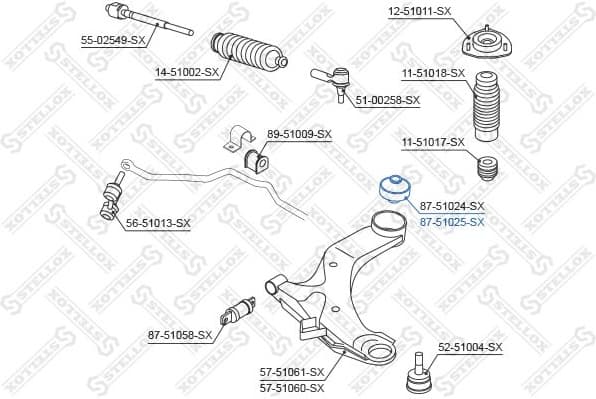 Mounting, control/trailing arm 87-51025-SX - image 2