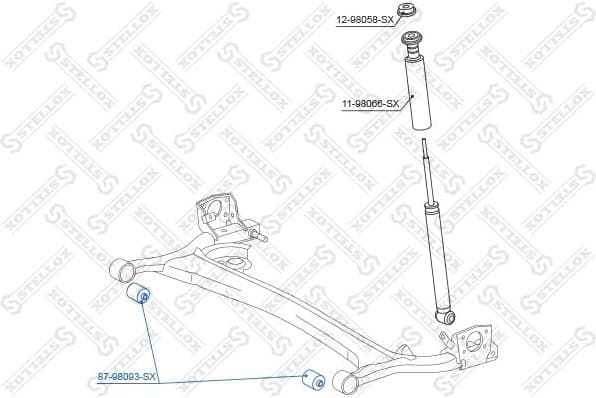 Mounting, control/trailing arm 87-98093-SX