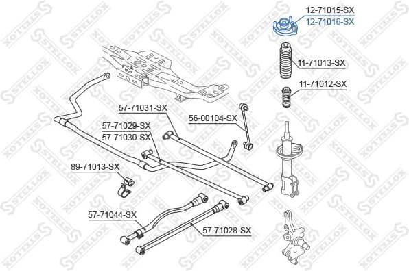 Suspension Strut Support Mount 12-71016-SX - image 2