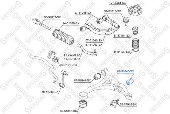 Mounting, control/trailing arm 87-51046-SX