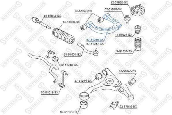 Control/Trailing Arm, wheel suspension 57-51046-SX