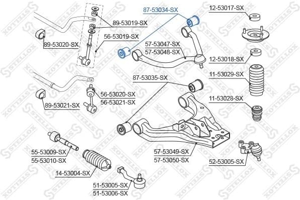 Mounting, control/trailing arm 87-53034-SX
