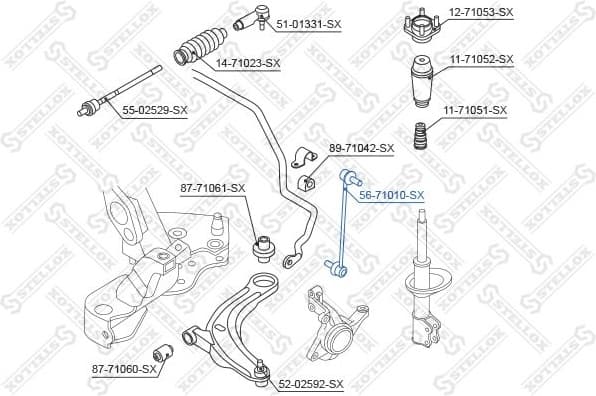 Link/Coupling Rod, stabiliser bar 56-71010-SX - image 2