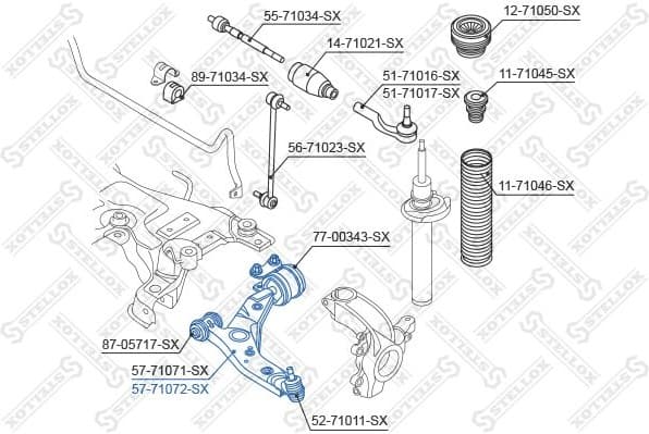 Control/Trailing Arm, wheel suspension 57-71072-SX - image 2