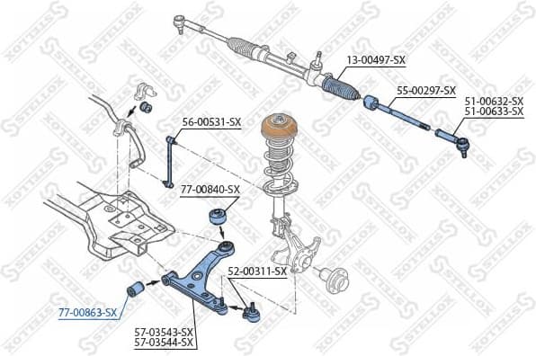 Mounting, control/trailing arm 77-00863-SX