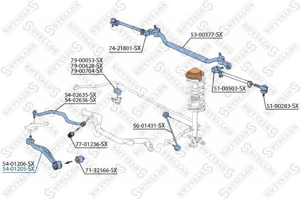 Control/Trailing Arm, wheel suspension 54-01205-SX - image 2
