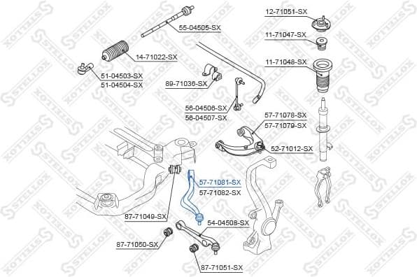 Control/Trailing Arm, wheel suspension 57-71081-SX - image 2