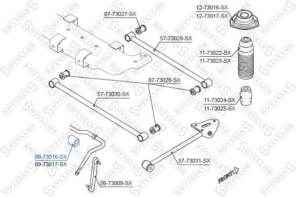 Mounting, stabiliser bar 89-73016-SX
