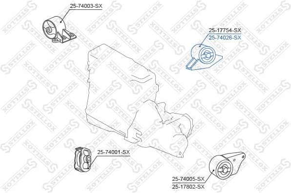 Mounting, engine 25-74026-SX