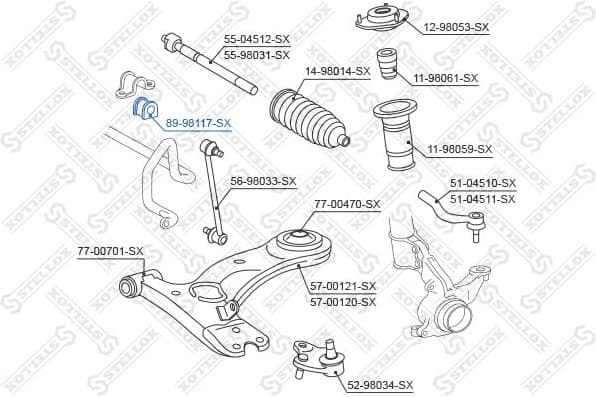 Mounting, stabiliser bar 89-98117-SX - image 2