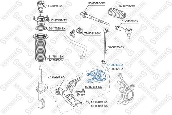 Mounting, control/trailing arm 77-00043-SX - image 2