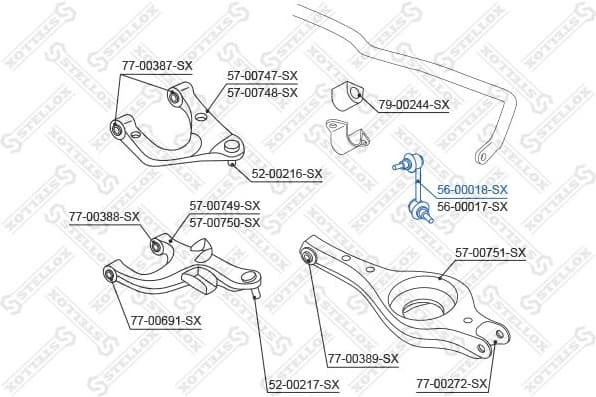 Link/Coupling Rod, stabiliser bar 56-00018-SX