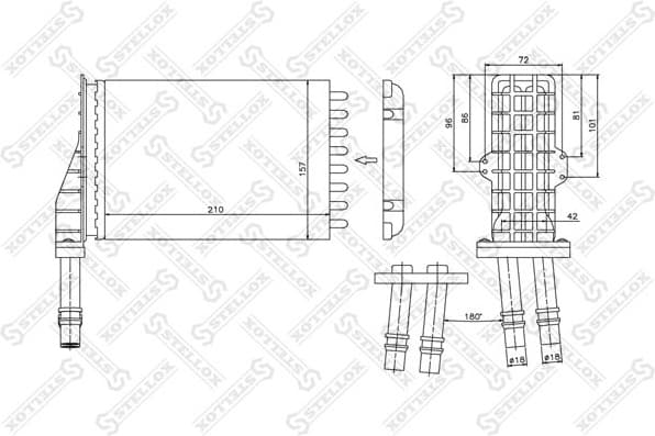 Heat Exchanger, interior heating 10-35026-SX