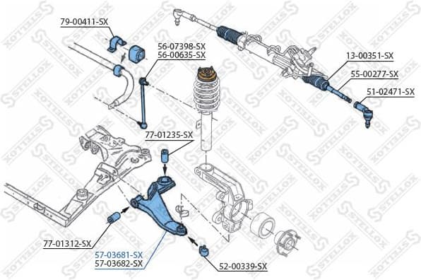 Control/Trailing Arm, wheel suspension 57-03681-SX - image 2