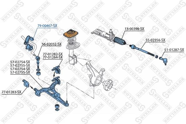 Mounting, stabiliser bar 79-00467-SX