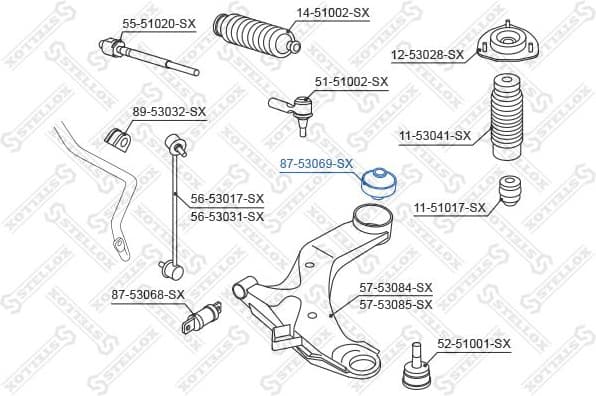 Mounting, control/trailing arm 87-53069-SX