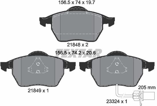 Brake Pad Set, disc brake Q+ 2184903