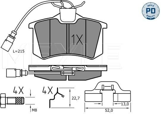 Brake Pad Set, disc brake MEYLE-PD: Advanced performance and design. 025 235 5417/PD