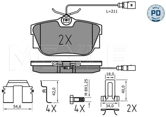 Brake Pad Set, disc brake MEYLE-PD: Advanced performance and design. 025 234 4616/PD