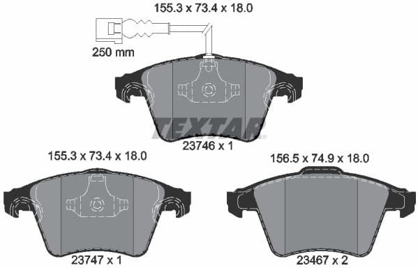 Brake Pad Set, disc brake Q+ 2374601