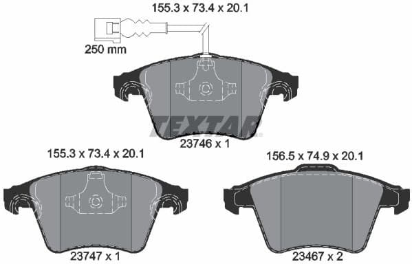 Brake Pad Set, disc brake Q+ 2374602