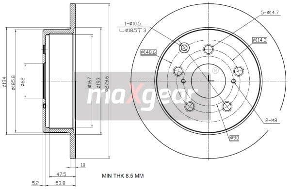Brake Disc 19-2353 - image 2