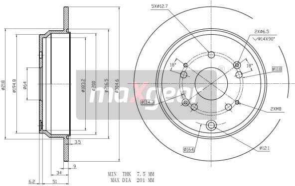 Brake Disc 19-1855 - image 2
