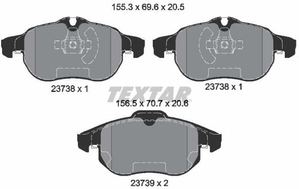 Brake Pad Set, disc brake Q+ 2373807