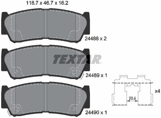 Brake Pad Set, disc brake Q+ 2448801