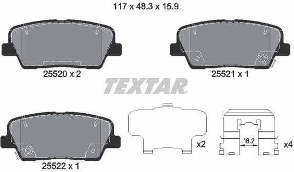 Brake Pad Set, disc brake Q+ 2552001