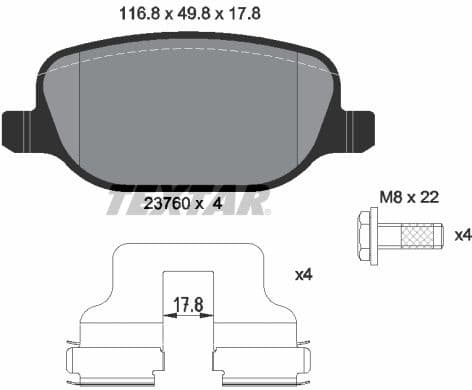Brake Pad Set, disc brake 2376002