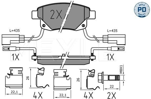 Brake Pad Set, disc brake MEYLE-PD: Advanced performance and design. 025 244 8617/PD