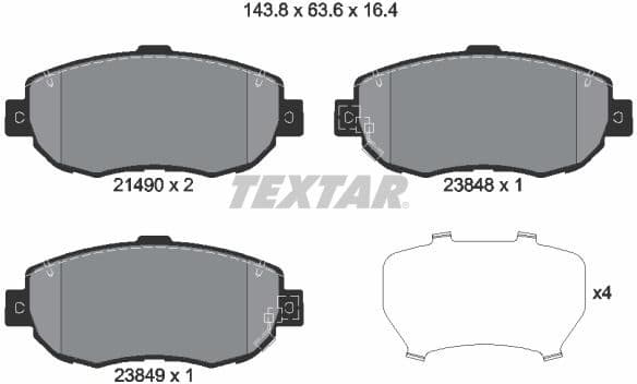 Brake Pad Set, disc brake 2149001
