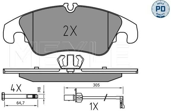 Brake Pad Set, disc brake MEYLE-PD: Advanced performance and design. 025 247 4319/PD