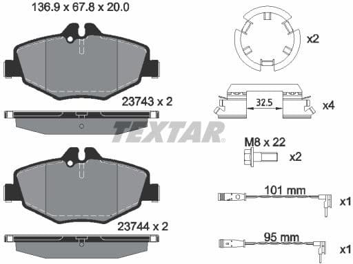 Brake Pad Set, disc brake Q+ 2374303