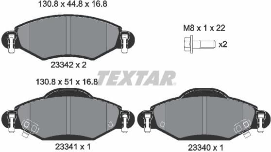 Brake Pad Set, disc brake 2334001