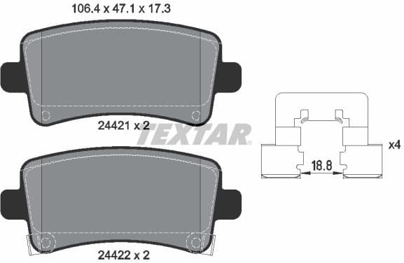Brake Pad Set, disc brake Q+ 2442101
