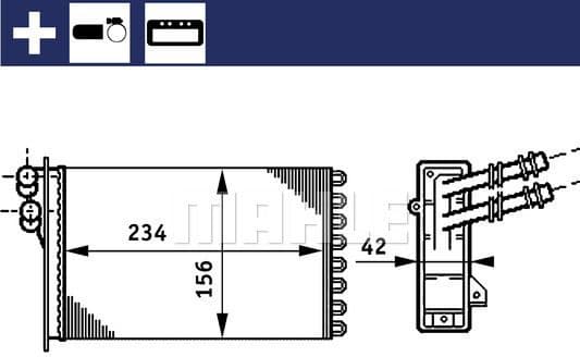 Heat Exchanger, interior heating BEHR AH 72 000S