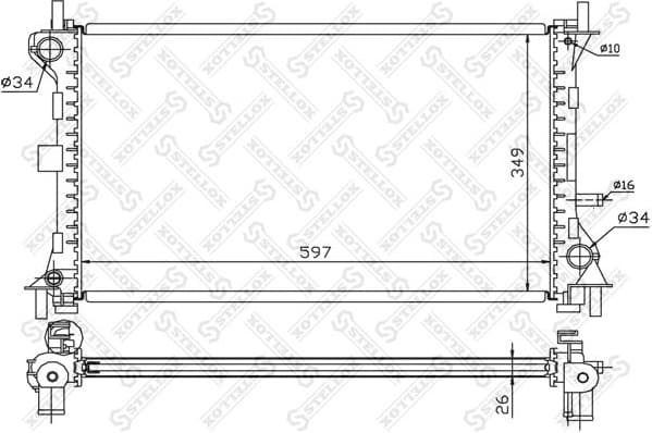Radiator, engine cooling 10-25130-SX