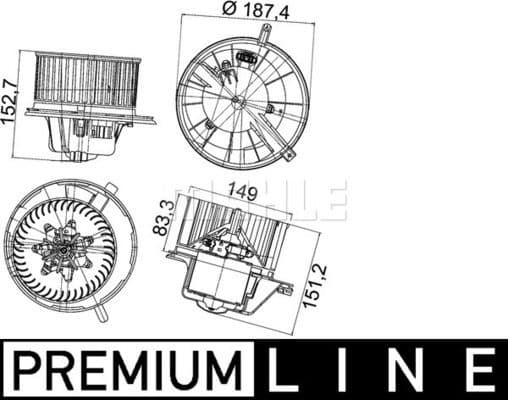 Interior Blower BEHR *** PREMIUM LINE *** AB 148 000P