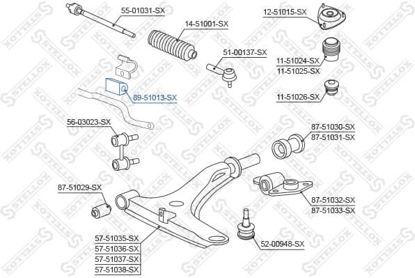 Mounting, stabiliser bar 89-51013-SX - image 2