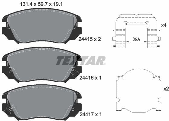 Brake Pad Set, disc brake 2441501