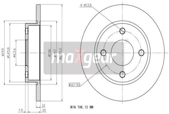 Brake Disc 19-0718 - image 2