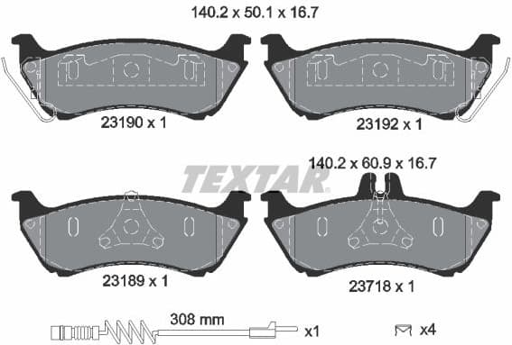 Brake Pad Set, disc brake Q+ 2319002