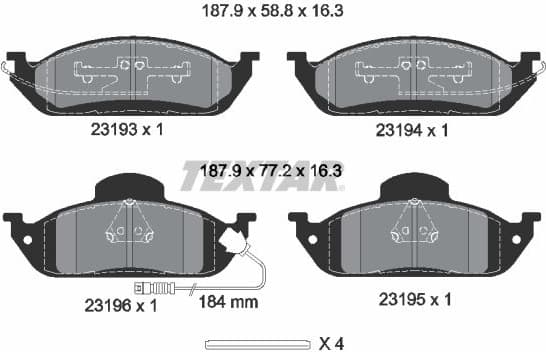Brake Pad Set, disc brake Q+ 2319303