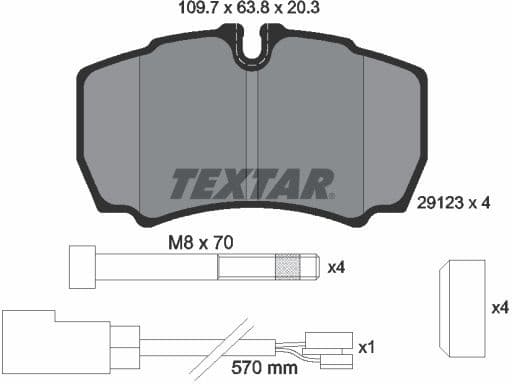 Brake Pad Set, disc brake 2912307