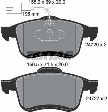 Brake Pad Set, disc brake Q+ 2472901