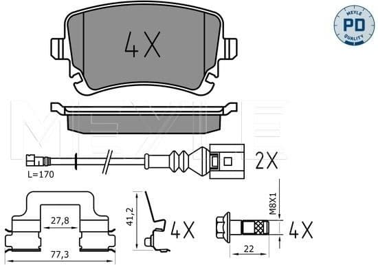 Brake Pad Set, disc brake MEYLE-PD: Advanced performance and design. 025 233 2617-1/PD
