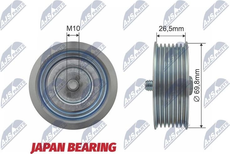 Deflection/Guide Pulley, V-ribbed belt RRK-NS-005